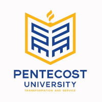 Logo of Pentecost University featuring the Adinkra Nkyinkyim